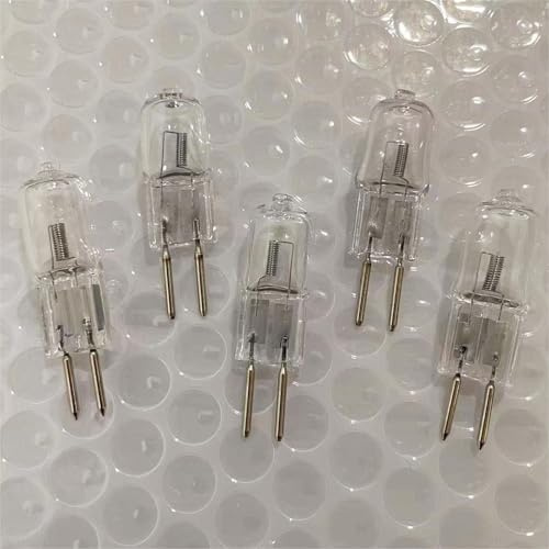 WYLIELAMSH 5 piezas 12V 20W G5.3 35W 50W Luz halógena 12V G5.3 75W 100W G5.3 12V Base de bombilla cálida Lámpara de cristal insertada halógena transparente 20W