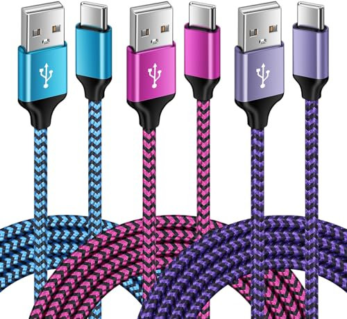 USB C Charger Cable, 3 Pack 9FT+6FT+3FT Type C Charger Cable Fast Charging, USB to USB C Phone Charger Cables for Samsung Galaxy S25 S24 S23 A56 A55 A35 A34 A16 A15 Note 20 iPhone 16 15 Pro Max Plus
