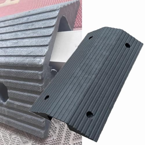 DAQXYH 4 Rise Rubber Threshold Ramp Transition Bridge Ramp For Doorways, Portable Entryway Ramp High Load, Groove Wide 4.7in, 2.4/3in (3 Rise/40x40x8cm)