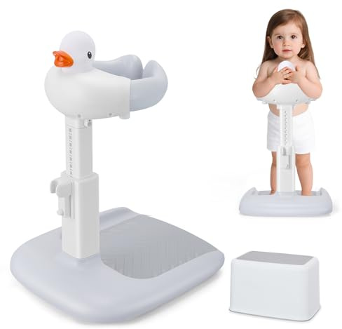 Brolteja Soporte de Bañera para Bebé,soporte de pie para baby shower,Altura Ajustable De Baby Shower Con Base Antideslizante,ideal como soporte de ducha para bebé y regalo prenatal