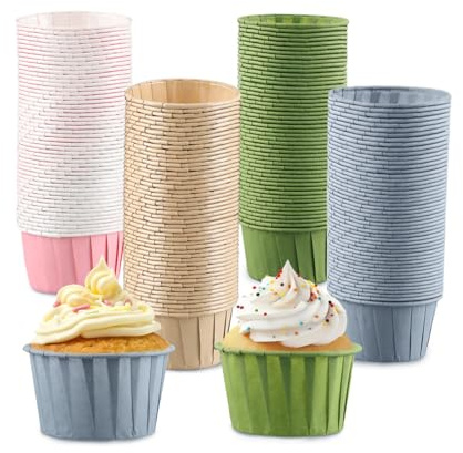 XIMEY Pirottini per Muffin Carta, Pirottini Muffin, Cupcake 200 Pezzi, Cupcake Liners per Cottura, Dolci, Feste, Natale e Compleanni, Dimensioni Standard (Tinta unita) (Tinta unita)