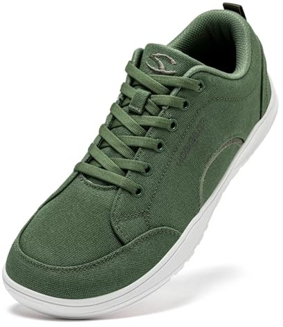 HOBIBEAR Barefoot Shoes for Men Women Wide Toe Minimalist Trainers Unisex Canvas Non-Slip Walking Shoes