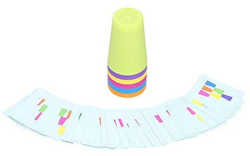 Xiuganpo Ensemble de Jouets de Gobelets Empilables pour bébé, Jeu D'empilage de Gobelets éducatifs Colorés pour Enfants de 3 Ans et Plus, en Plastique Interactifs avec Cartes (#1)