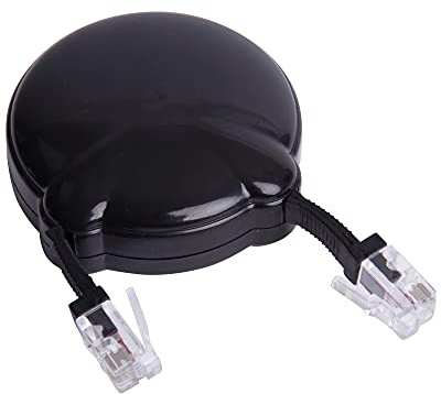 Softalk Cord Manager Retractable Phone Cord Detangler Cable for Landlines and Office Telephones, Black, 8 ft