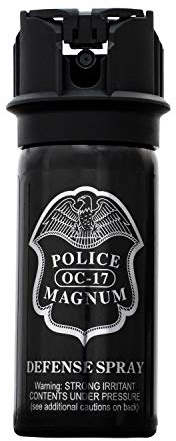 POLICE MAGNUM Black Pepper Spray Self Defense Safety Canister- Max Strength- 2oz Flip Top Stream