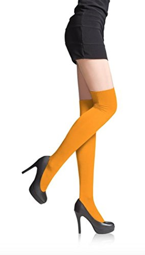 Sentelegri - Calcetines altos para mujer sobre la rodilla, 22 colores, miel, talla única