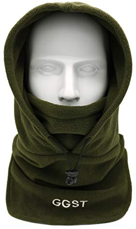 GG ST Balaclava Windproof Ski Mask Winter Thermal Fleece Hood Heavyweight Neck Warmer Snood Outdoor Sports Face Covers Hat for Men & Women Army Green