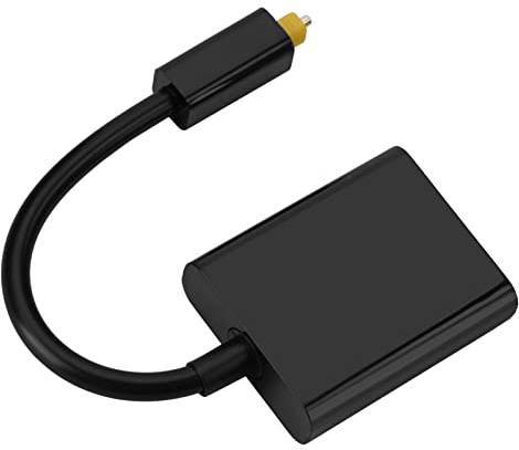 Tihebeyan Toslink optisk ljuddelare adapter fiberoptisk kabel dubbel port nummer (svart)