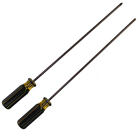 Tournevis extra-long à tête cruciforme et à lame plate de 300 mm, tournevis à fente et Phillips, 2 paquets de tournevis magnétique pour machine à coudre réparation de voiture outil à main bricolage