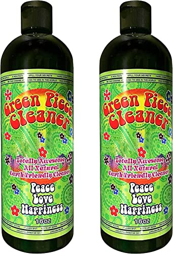 Green Piece® Glass Cleaner 2 Bottles (Made in USA) - All Natural Earth Friendly Multi-purpose Cleaner for Metal, Ceramic, Water Pipe 16 oz