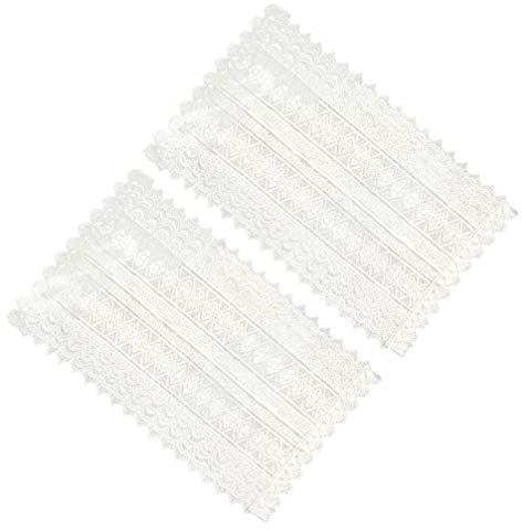 PRETYZOOM 2 Piezas de Encaje Francés Tapete de Mesa de Ganchillo de Boda Manteles de Comedor Rectangular Camino de Mesa para Fiesta de Fiesta Restaurante Decoración de Mesa en Casa (Blanco)