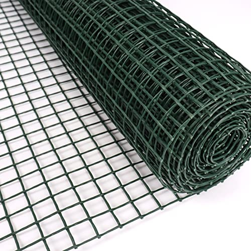 NTI KINGFISHER Galvanised Mesh Wire | SQUARE | HEXAGONAL | FENCING | Plastic Coated GREEN | Fence Aviary | Rabbit Hutch Net | Heavy Duty | Quality Chicken Wire (1 X 5M – Plastic Coated Net)