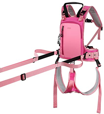 QOGIR Ski Harness for Kids: Learn to Ski Safely and Teach Your Child The Speed Control of Skiing and Snowboarding, Snowboard Trainer with Mini Backpack and Adjustable Seat Harness