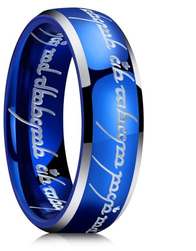 King Will Anillo de carburo de tungsteno de 8 mm para hombres, negro, un anillo para hombres, anillos de poder mágico, ajuste cómodo, pulido profundo, V 1/2(64.64mm), Metal, Sin piedras preciosas