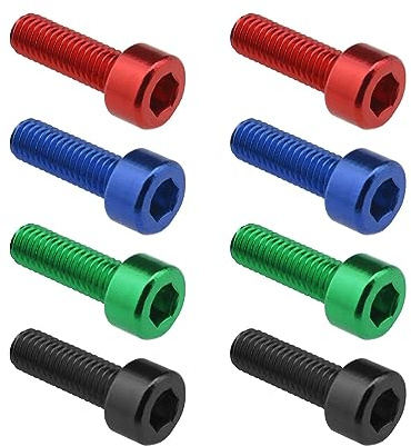 Create idea 8Pcs Water Bottle Cage Bolts Aluminium Alloy Bicycle Water Bottle Holder Screws Fit for Most Bicycle Multicoloured Water Bottle Cage Screws