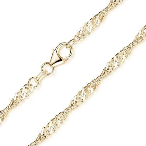 Materia Lange Kette Damen Silber 925 gold Halskette K14-70cm