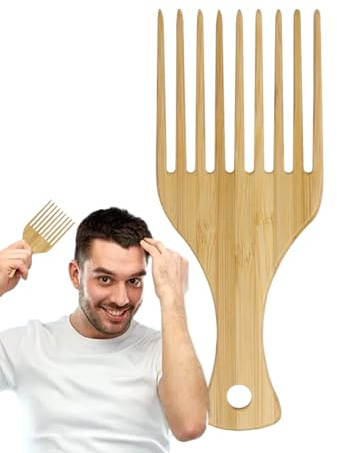 Peigne À Cheveux Afro En Bois, Peigne À Cheveux Lisse, Peigne À Dents Larges, Peigne Barbe, Peigne À Cheveux En Bois, Peigne Homme,Outil De Coiffage Pour Cheveux Bouclés