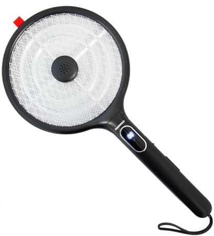 Daewoo Racchetta Antizanzare Elettrica Pieghevole Ricaricabile USB – Leggera e Potente con Display LCD – Colore Nero – Ideale per Casa, Giardino e Campeggio