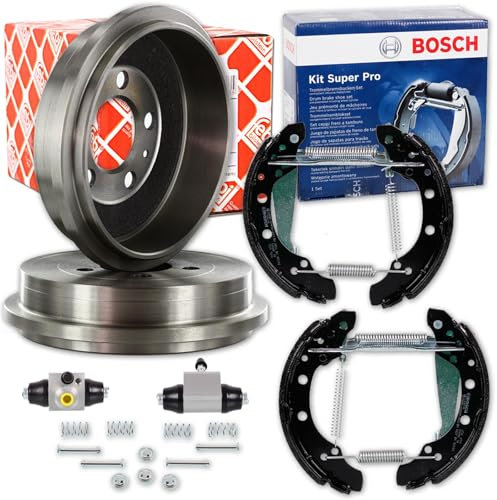 BandelOne enthält Febi Bremstrommeln 200mm + Bremsbacken Satz für Polo 9N Fox Ibiza 4