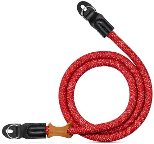 K&F CONCEPT Camera Strap, Correa para el Hombro de 100 cm, Correa Camara de Fotos Kompatibel mit SLR/DSLR/Fujifilm/Nikon/Sony/Olympus/ (Rojo)