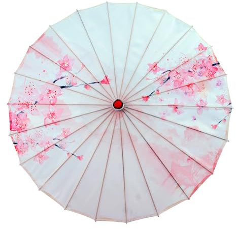 MHADBKH Exquisites Parapluie en soie de bambou chinois Accessoires de danse chinoise Parapluies en papier huilé pour festivals et spectacles sur scène Parapluie en soie de bambou, Multicolore