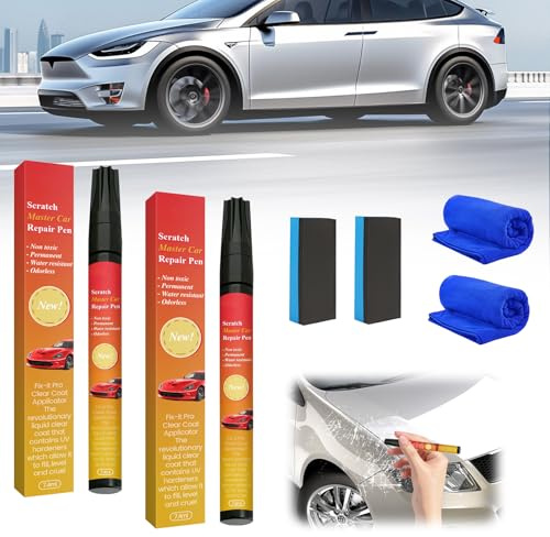Car Scratch Remover Pen, 2025 Upgraded Magic Pen For Car Scratches, Durable Portable Car Paint Touch Up Pen for Cars Owners, Weatherproof Auto Cars Paint Correction for All Automotive Colors (2)