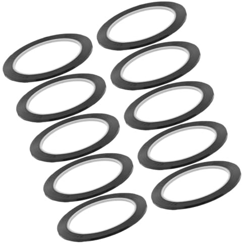 Kichvoe Cinta para Pizarra de Película Pet Negra 3 Cm X 66 M, 10 Unidades, Cinta de Rayas Autoadhesiva de Borrado en Seco para Líneas y Gráficos, Uso Escolar y Oficina, Secciones