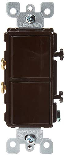 Leviton 15 Amp, 120/277 Volt, Decora Single-Pole, AC Combination Switch, Commercial Grade, Grounding, 5634, Brown