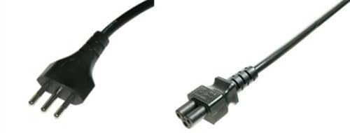 LINK LKC510 - Cavo di alimentazione spina italiana tripolare a presa IEC C5 (1 metro, nero) – Sezione conduttori 0,75 mm² – Superficie di contatto nichelata