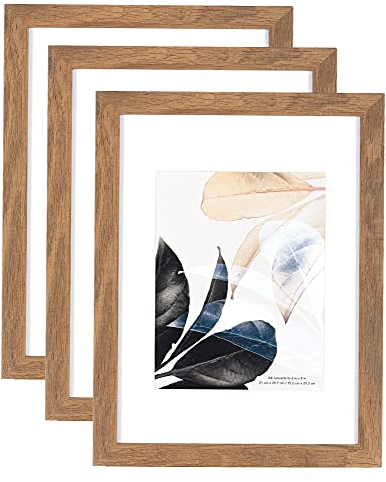 Bilderrahmen A4 | Holzfarbe | Plexiglas | Posterrahmen | Fotorahmen | 3er Set |bilderrahmen a4 bilderrahmen | bilderrahmen 21x30|