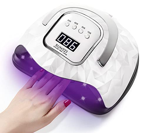 248W UV-LED-Nagellampe, Upgrade 60 LED-Perlen, Nageltrockner für Gelpolitur mit LCD-Display, Auto-Sensor und 4 Timer-Einstellungen, professionelle Gel-Aushärtungslampe für Zuhause Salon (Weiß)
