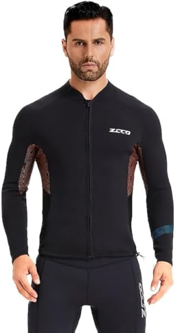 ZCCO Combinaison en néoprène 1,5 mm pour Homme et Femme - Manches Longues - pour la plongée sous-Marine - Fermeture éclair sur Le Devant - pour la pêche au Lancer, la plongée en apnée, Le Surf