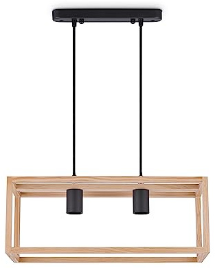 Paco Home Luminaria Suspensión Decoración Salón Colgante Mesa Comedor Dormitorio Pantalla Madera E27, Tipo de lámpara:Lámpara colgante - Tipo 5, Farbe_MuVa:Madera