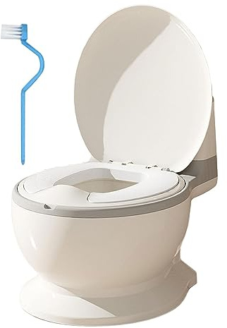 perfk Vasino per bambini Toilette per bambini Vasino per bambini con contenitore per salviette con antigoccia Neonati Sedile per WC Forma, Sedile in PVC grigio