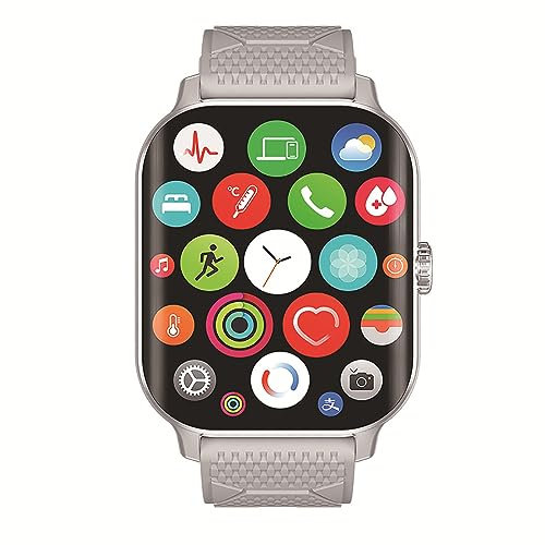 Smartwatch Herren Damen IP67 Wasserdicht Fitnessuhr Sportuhr Bluetooth-Anrufe mit Voll-Touchscreen und Herzfrequenz-Schlafmonitor 7 Tage Lange Akkulaufzeit 100 Sportmodi für IOS Android Weiß