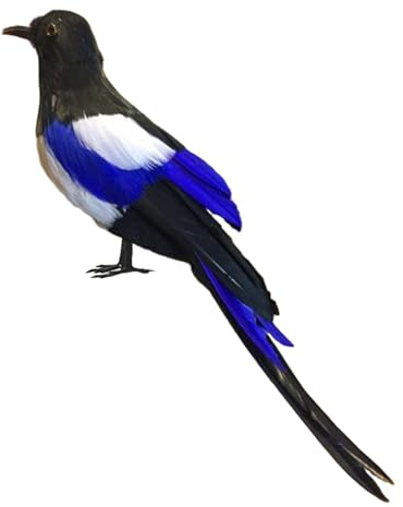 Milageto Oiseau de Simulation de Pie/modèle d'oiseau à Plumes, Ornement de Jardin Animal réaliste/Statue de Figurine d'oiseau pour l'art du Jardin et de la, 33 cm