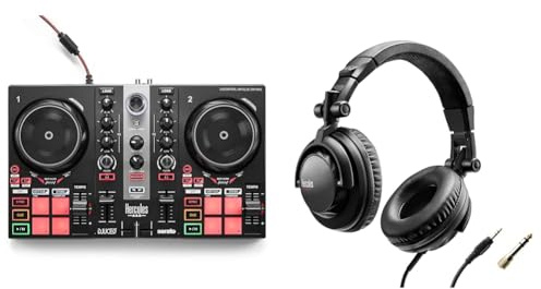 Hercules DJControl Inpulse 200 MK2, Perfekt DJ-kontroller för att Lära sig att Mixa, Programvara och Guider Ingår & Hercules HDP DJ45 – Professional-Quality DJ Headphones