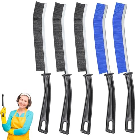 Cepillo de Limpieza para hendiduras con cerdas duras, 5 Unidades Cepillo Limpiador de lechada Multifuncional, Juego de cepillos para Limpieza de Huecos para Uso doméstico, riel de Ventana