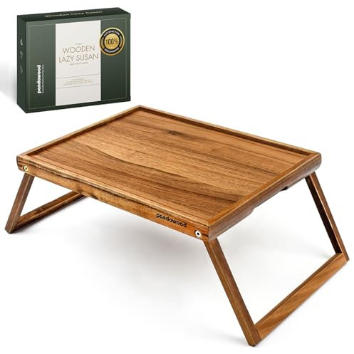 Folding Bed Tray Table with Legs, Breakfast in Bed Tray, Lap Desk, MDF Wood