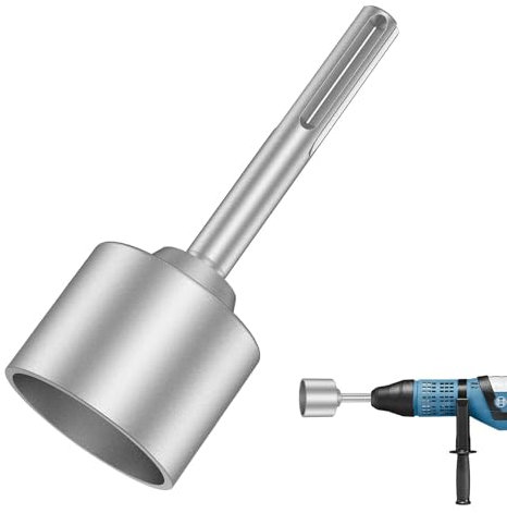 WIRSHO SDS MAX Erdnageleintreiber | Innen φ 65 mm | φ70x200mm | 5 Gruben | T-Pfostentreiber zum Eintreiben von Holzpfosten Rohre Stahlrohr Stahlzaunpfosten