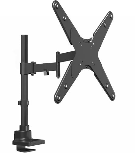 VIVO Ultra Wide Monitor and TV Desk Mount for up to 55 inch Screens, Single Television Stand with Articulating Arm, Holds up to 44 lbs, Max VESA 400x400mm, Black, STAND-V155D