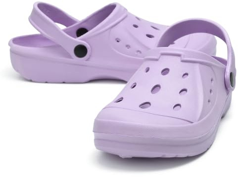 Mens Ladies Clogs Womens Unisex Sandals Slippers Slip On Mules Garden Beach Summer Size UK 4-11 (Lilac, UK Footwear Size System, Adult, Women, Numeric, Medium, 6)
