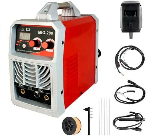KIRJAUDU MIG-200 - Saldatrice 3 in 1, saldatrice Mig/TIG/ARC con display LED digitale, stazione di saldatura a filo rivestito inverter IGBT 220V, portatile per uso domestico e professionale