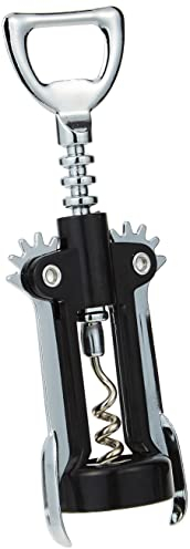 Fackelmann Cavatappi a Doppia Leva con Apri Bottiglie 16x6x4 cm, Funzionale sia per aprire tappi di bibite e birra che bottiglie di vino con tappo in Sughero e Silicone