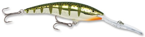 Rapala - Deep Tail Dancer Angelköder - Angelzubehör aus Balsaholz - Stabile Tauchschaufel - Süßwasser Spinnköder - Lauftiefe 6m - Fischköder 9cm, 13g - Hergestellt in Estland - Flash Yellow Perch
