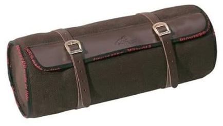 PIONEER Satteltaschen für Pferde aus Leder und Stoff – Ideal für Reiten, Trekking und Ausritte – Design für Hinten in Bananenform – Strapazierfähig und Bequem - Schwarz