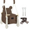 NATILU® Babyschaukel Set Indoor Outdoor | Bär Quilted Cacao | Schaukel | Kinderschaukel | Kindergartenschaukel | Kleinkindschaukel | Holzschaukel | Schaukelsitz | Swing ab 6M+ für Zuhause, Garten