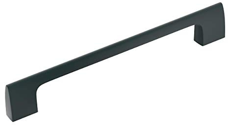 Amerock | Cabinet Pull | Matte Black | 6-5/16 inch (160 mm) Center-to-Center | Riva | 1 Pack | Drawer Pull | Drawer Handle | Cabinet Hardware