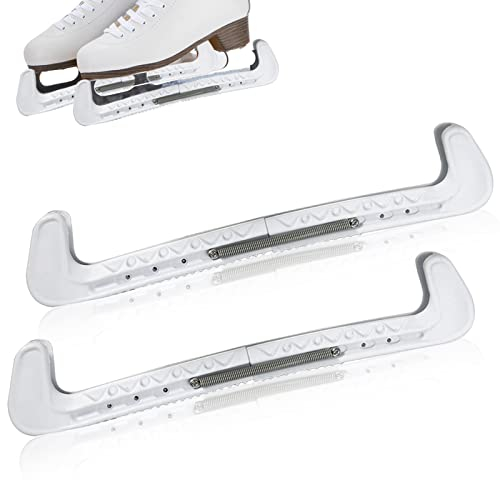 Cyrank 1 Paar Schlittschuh-Schutzvorrichtungen verstellbare Federschutz, Kufenschoner für Eishockeyschlittschuhe, Kufenschutz für Kinderkufen und Erwachsenenkufen, Kufenschoner Schlittschuhe
