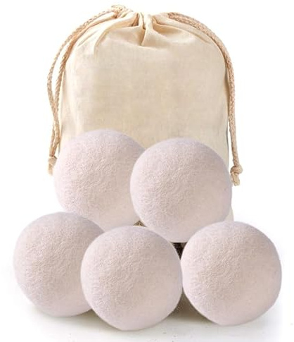 Tumble Dryer Balls XL 6 Pack, 100% Natural New Zealand Wool Dryer Balls for Faster Drying, Reusable Fabric Softener and Static Reduction, Eco-Friendly Laundry Care for Clothes, 7cm Diameter